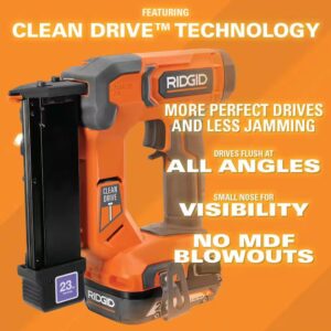 RIDGID 18V Cordless 23-Gauge 1-3/8 in. Headless Pin Nailer (Tool Only) R09898B