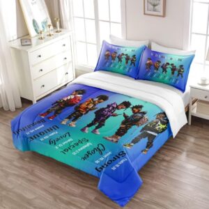 GRAT TIOC Black Boy Comforter Set for Kids Teens Queen,Cute Black African American Boy Bedding Set,Afro Boy Melanin God Says I Am Christian Bedroom Bed Set 3 Pcs with 2 Pillowcases