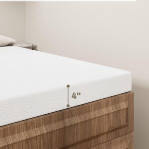 Zenzy 4" King Memory Foam Mattress Topper for RV, [CertiPUR-US Certified] [Pressure-Relieving] RV Mattress Topper with [Ultra Soft] [Washable] Cover, 72"x80" King