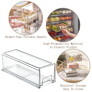 Dafape Makeup Drawer Organizer, Clear Plastic Desktop Organizer Drawer Storage Container Storage Bins for Office Vanity Countertop Cabinet Kitchen Jewelries Pen Dresser Gadgets Stackable