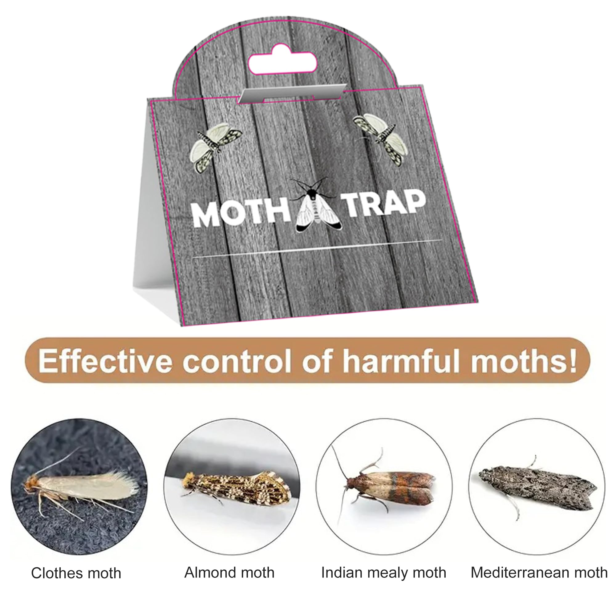 Pantry Moth Glue Traps (12 Packs) Pantry Moth Killer for House Pantry | Non-Toxic and Odorless for Food and Cupboard Moth | Super Strong Glue for Moth Catcher | Grey