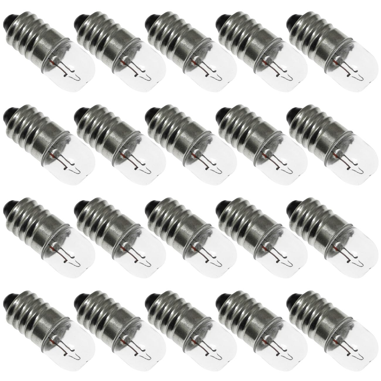 SQXBK 20PCS 12V3W E10 Warm White Miniature Screw Base Light Bulbs for Home Experiment Circuit Electrical Test Accessories