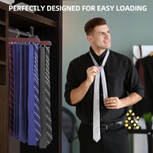 Kimo Tie Rack Tie Hangers for Man, Space-Saving Tie Holder with 20 Foldable Hooks, Large Capacity Tie Organizer for Men, Perfect for tie Storage,Hanging Tank top, Belt,Scarf.