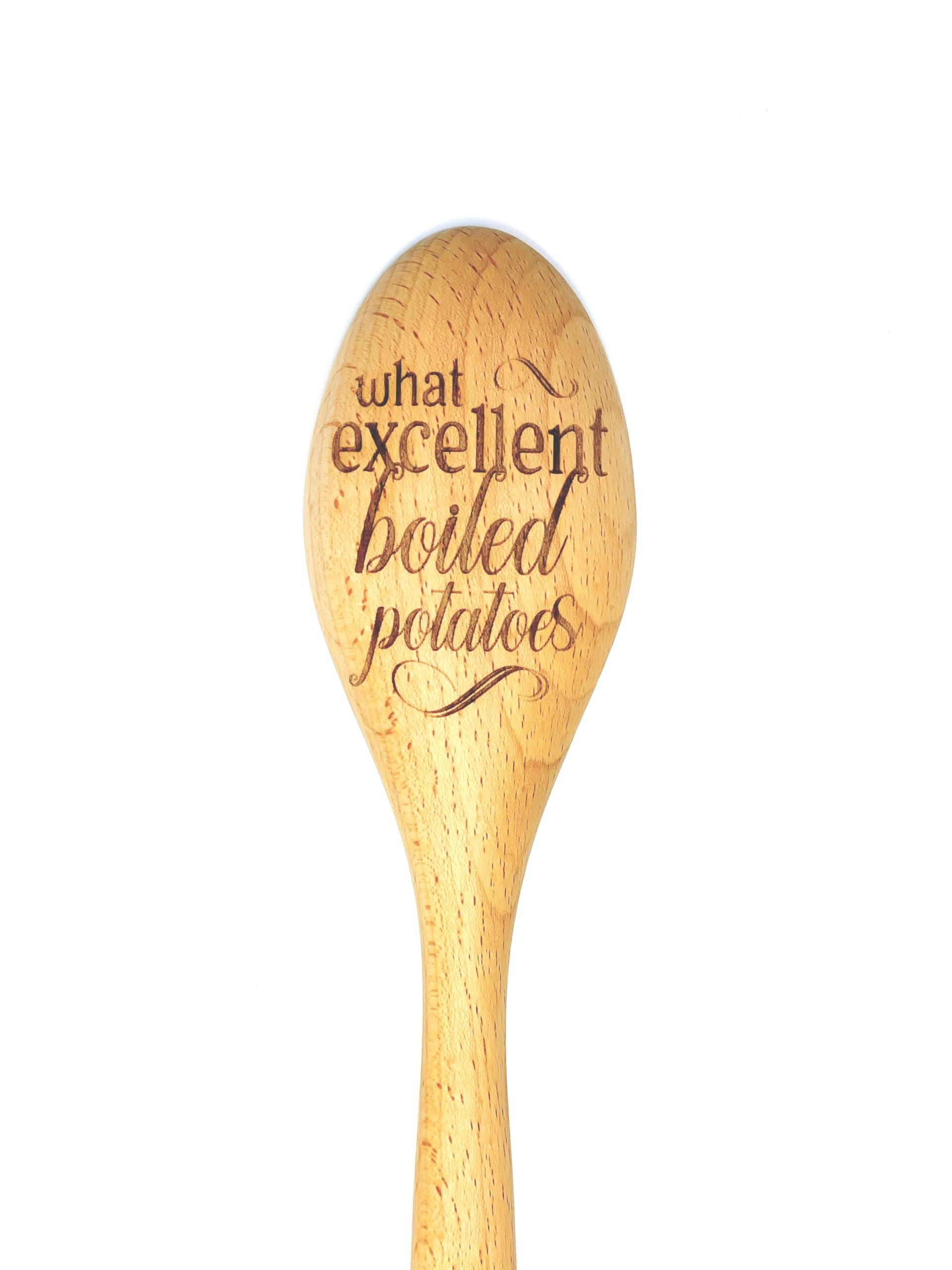 What Excellent Boiled Potatoes Wooden Cooking Spoon, Funny Jane Austen Inspired Wooden Spoon, Pride and Prejudice Humor, Literary Kitchen Utensil, Great Gift for Readers, Unique Austenite Gift Ideas