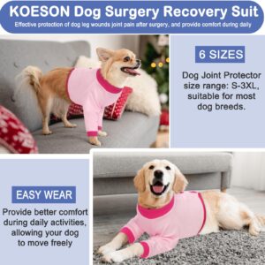 KOESON Dog Recovery Sleeve for Front Legs, Dog Surgery Recovery Suit After Surgery Dog Elbow Protector, Adjustable Dog Leg Sleeve to Stop Licking for Leg Injuries Dog Cone Collar Alternative Pink L