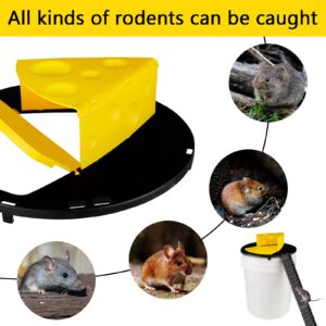 Mouse Trap Bucket,Bucket Lid Mouse Rat Trap, Reusable Humane Mouse Traps for Indoor Outdoor，Automatic Reset Bucket Lid Mouse Trap，5 Gallon Bucket Compatible(3Pcs)