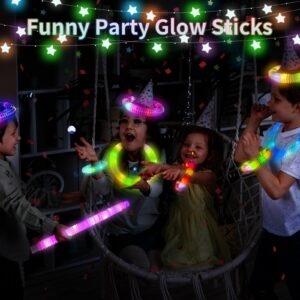 12 PCS Light up Party Favors for Kids 4-8-12, Glow in The Dark Party Supplies, Glow Sticks Pop Tubes Pack, Goodie Gift Bag Stuffer Fillers, Birthday Return Gifts Treats Prizes for Boys Girls