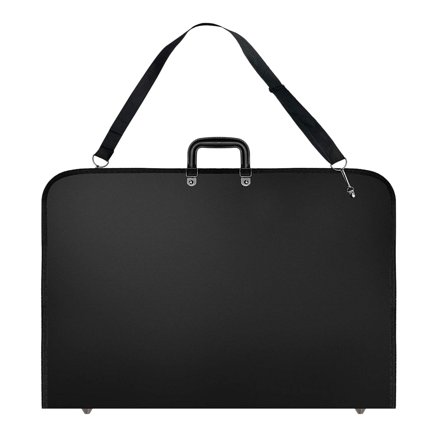 Kqcibz Black Art Portfolio Case Artist Carrying Case Artist Portfolios Case with Shoulder Strap (19X14.7X1.5 Inches)