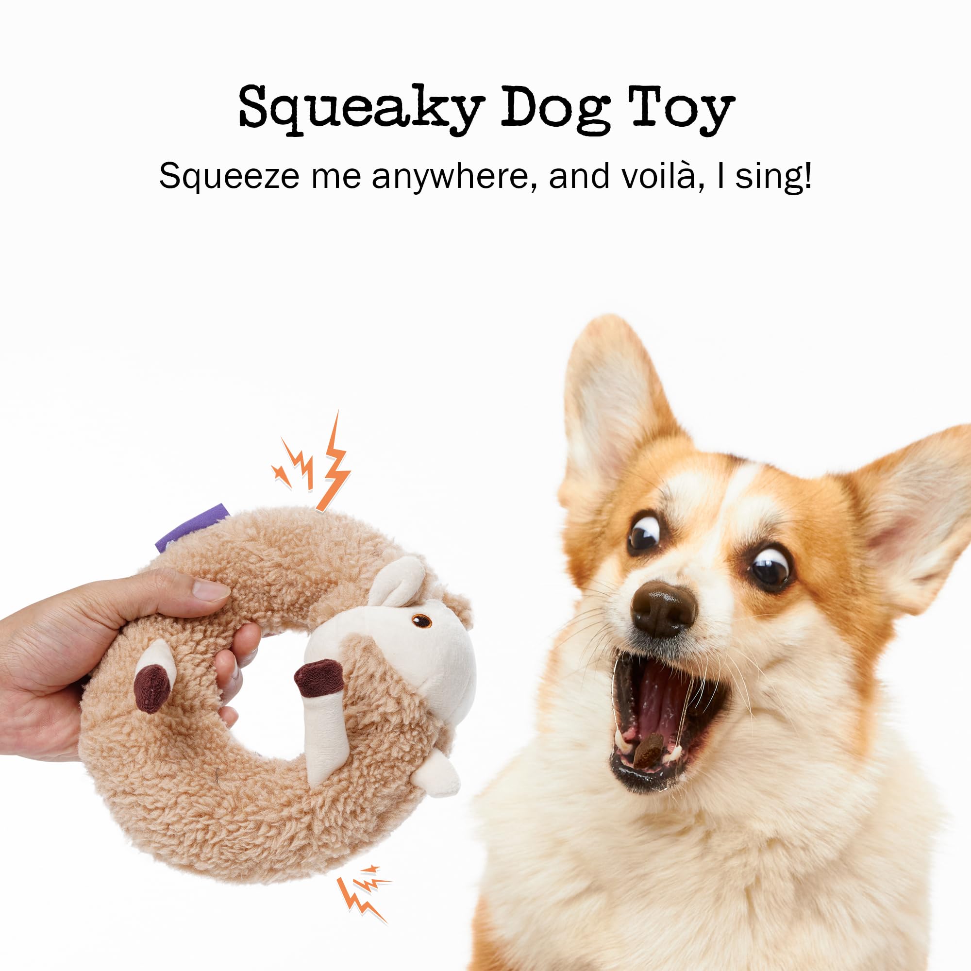 Alpaca Dog Squeaky Toy, Puppy Toys for Teething, Fetch Dog Toys | Soft Plush Dog Toys for Small Medium and Large Dogs, Interactive Small Dog Toys to Keep Them Busy