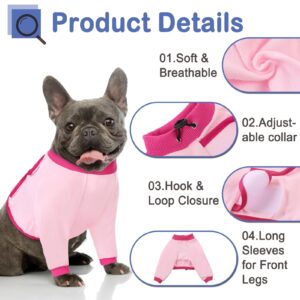 KOESON Dog Recovery Sleeve for Front Legs, Dog Surgery Recovery Suit After Surgery Dog Elbow Protector, Adjustable Dog Leg Sleeve to Stop Licking for Leg Injuries Dog Cone Collar Alternative Pink L