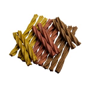 Gnawturals Dental Chews Twisted Sticks | for Medium Dogs | Natural Scrubbing Action to Fight Plaque and Tartar While Refreshing Your Dog's Breath (5 Sticks, Peanut Butter)