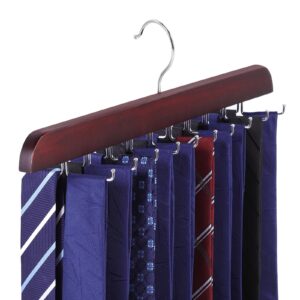 kimo tie rack tie hangers for man, space-saving tie holder with 20 foldable hooks, large capacity tie organizer for men, perfect for tie storage,hanging tank top, belt,scarf.