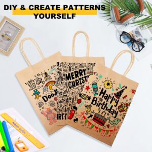 BAG BOX Gift Bags Paper Bags with Handles,Kraft Paper Shopping Bags For Small Business Small Gift Bags with Handles for Grocery Birthday Party Supplies