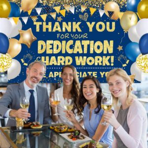 We Appreciate You Decorations Blue Gold We Appreciate You Banner with Balloons Arch Kit Thank You Backdrop for Teacher Employee Staff Doctors Nurse Poaster Volunteer Appreciation Week Party Decor