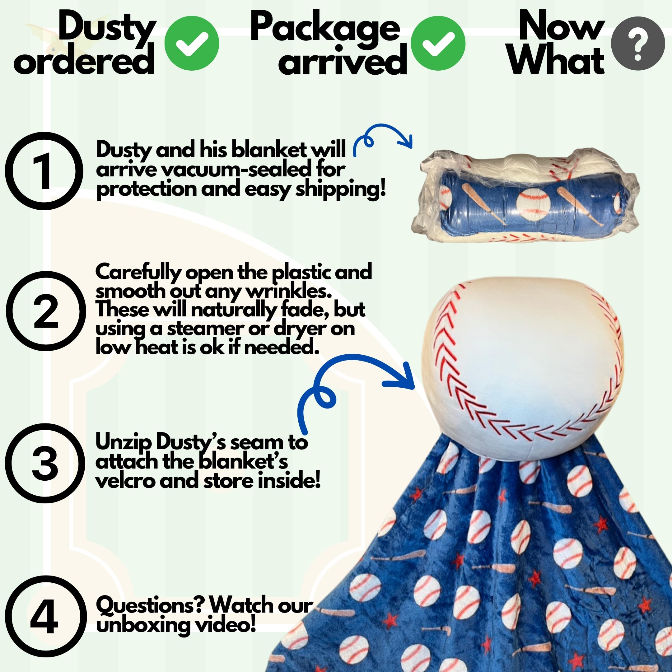 Blanket Buddies Stuffed Baseball with Blanket Inside: 3-in-1 Pillow, Blanket, and Friend - Lovable 14" Baseball Plush with 60" x 40" Detachable Cozy Baseball Blanket Inside! (Baseball)