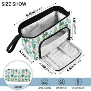 Vozoza Cactus Succulent Floral Pen Bag Big Capacity Pencil Case with Zipper Pencil Pouch Pen Cases Organizer for Adults