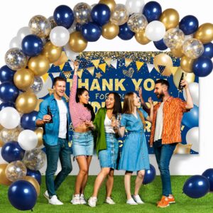 We Appreciate You Decorations Blue Gold We Appreciate You Banner with Balloons Arch Kit Thank You Backdrop for Teacher Employee Staff Doctors Nurse Poaster Volunteer Appreciation Week Party Decor