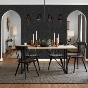 CAX Black Glitter Peel and Stick Wallpaper Sparkle Self-Adhesive Contact Paper for Cabinets Removable Glitter Black Wallpaper Stick and Peel for Bedroom Drawer Dresser 17.3''x120''