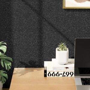 CAX Black Glitter Peel and Stick Wallpaper Sparkle Self-Adhesive Contact Paper for Cabinets Removable Glitter Black Wallpaper Stick and Peel for Bedroom Drawer Dresser 17.3''x120''