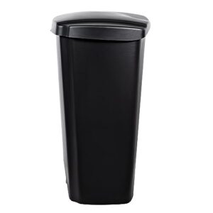 12.1 Gallon Trash Can, Plastic Step On Kitchen Trash Can, Black Kitchen Trash Can