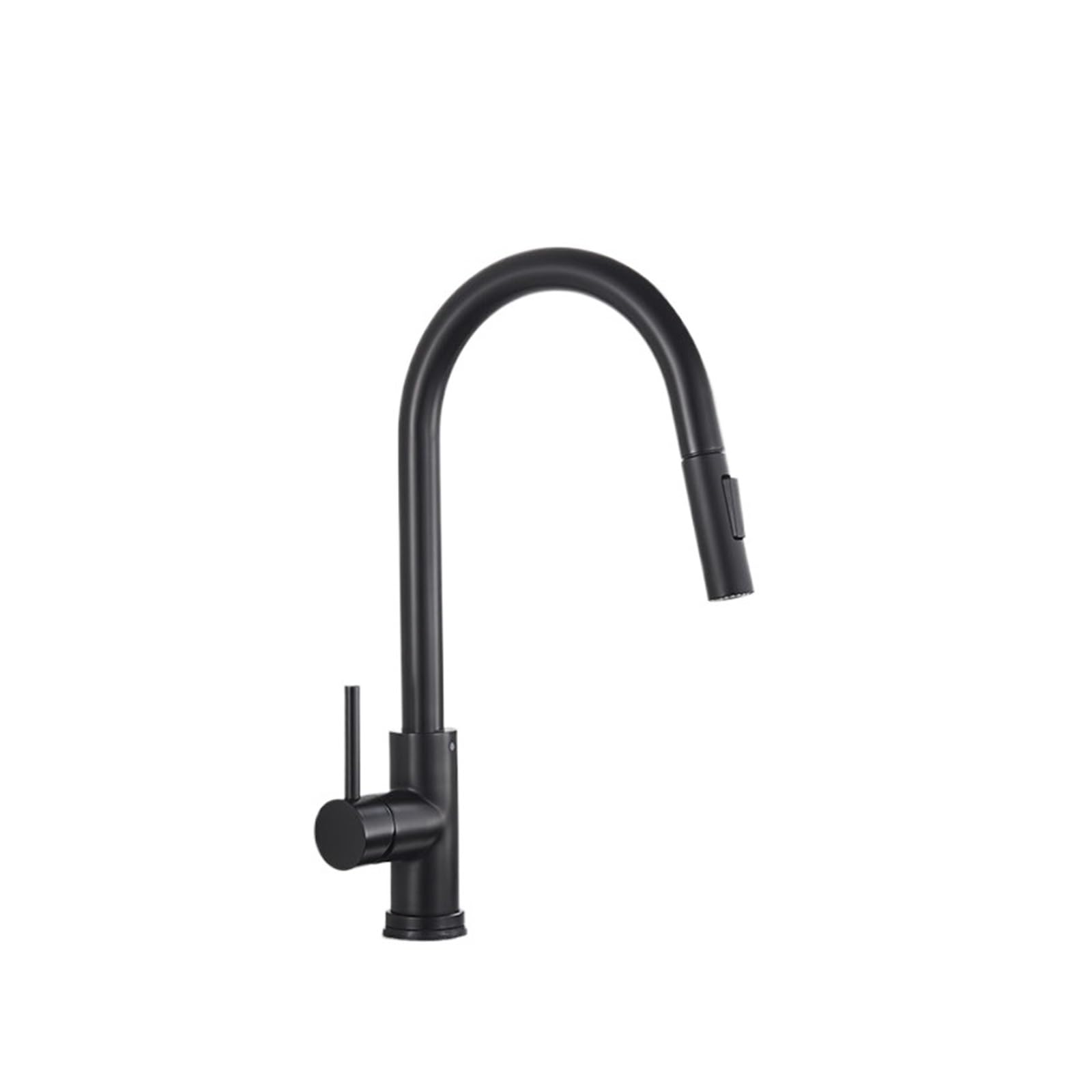 1PCS White Kitchen Sink Faucet Surface Polished Pull Out Spout Dual Mode Spout Hot and Cold Mixing Faucet Deck Mount (Color : Matte Black B)