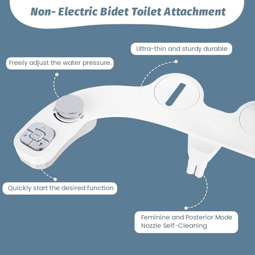 Generic Ultra-Thin 3-Function Bidet Toilet Seat Attachment Black