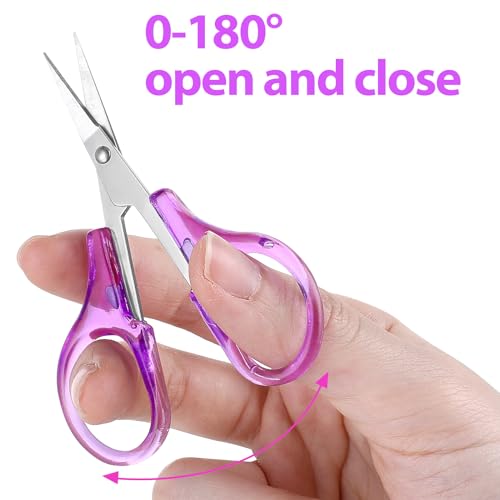 Ouligay 4Pcs Small Sewing Scissors Stainless Steel Detail Craft Scissors Set with Cap Portable Scissors for Paper Cutting Sewing Crafting Quilting