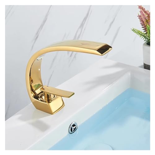 WPTGODGB 1PCS Gold Bathtub Washbasin Faucet Brass Faucet Polished Hot and Cold Water Sink Mixing Faucet Washstand Bathroom Faucet Single Handle Crane (Color : Black Bronze)