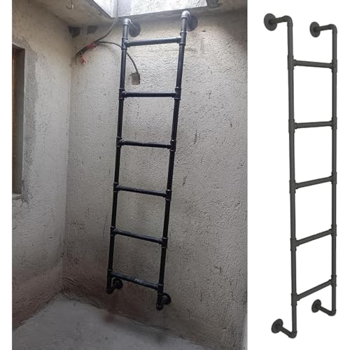 ZSPINJIA Basement Escape Ladder – Fire Ladders for Egress Basement Window Well Covers Outside,Small Ladder for Fire Emergency Home Safety,Ladder for Egress Window Wrought Iron,Loads 330lbs