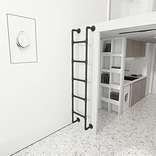 ZSPINJIA Escape Ladder for Egress Basement Window Well Covers Outside,Small Ladder for Fire Emergency Home Safety,Wrought Iron Loft Ladder with Fittings,Loads 150kg