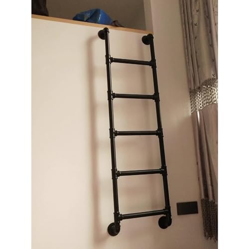 ZSPINJIA Basement Escape Ladder – Fire Ladders for Egress Basement Window Well Covers Outside,Small Ladder for Fire Emergency Home Safety,Ladder for Egress Window Wrought Iron,Loads 330lbs