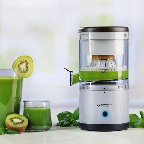 Hurricane Juicer, Powerful Cordless Juice Extractor Machine, Compact Design Fruit Juicer with Dishwasher-Safe Parts, Rechargeable 500 RPM Electric Juicer for Oranges, Berries & More