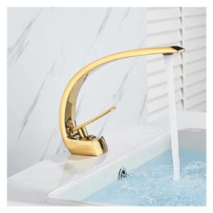 WPTGODGB 1PCS Gold Bathtub Washbasin Faucet Brass Faucet Polished Hot and Cold Water Sink Mixing Faucet Washstand Bathroom Faucet Single Handle Crane (Color : Black Bronze)