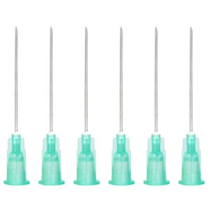 100 pcs 1.5inch 21ga glue dispenser head for liquid measuring and refilling, inks, plants, industrial, lab (cyan 21ga)