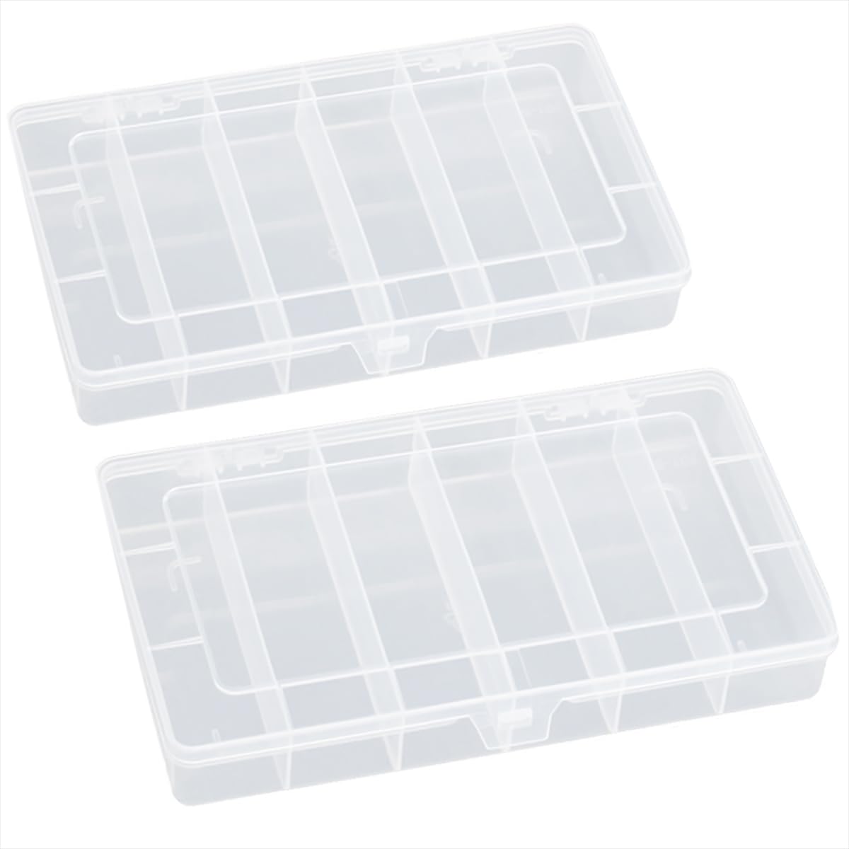 Farmer Mani 6 Grids Clear Plastic Organizer Box, Bead Storage Containers, Craft Organizers and Storage Beads Organizer, Art DIY, Crafts Jewelry Storage, Fishing Tackles, 2 PACK