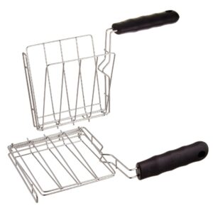 ToasterBuddies TOASTER BUDDIES, 2-Piece, Toaster basket, Sandwich Racks, 2 Slice-Toaster, Compatible with allmost all pop-up toasters, Toaster gadget, Regular, Black