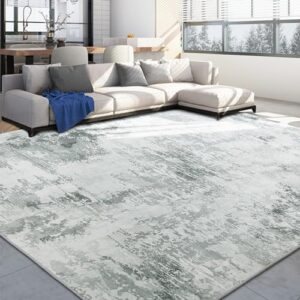 balapet 10x14 ft modern abstract area rug for living room bedroom, large machine washable floor carpet with non-slip backing for indoor office dining room, boho home deco non-shedding, grey