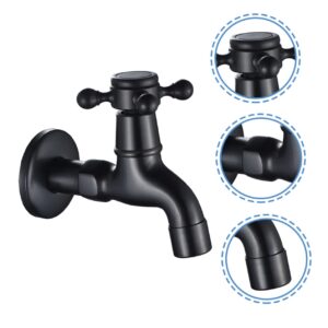 Homoyoyo Mop Sink Faucet Cold Water Faucet Kitchen Faucets Antique Faucet Single Garden Water Faucet Faucets for Bath Sinks Washer Metal Water Tap Black Faucet Cold Water Tap Basin Copper