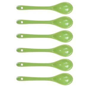 xmomx 6 pcs porcelain egg spoons tea spoon ceramic spoons 4.7 inch coffee dessert yogurt tea milky green