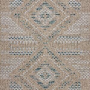 Loloi Amber Lewis x Topanga Natural/Aqua 3'-11" x 5'-11" Accent Rug