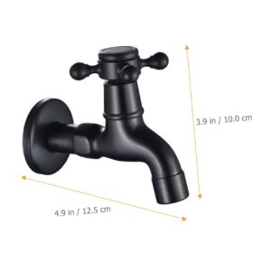 Homoyoyo Mop Sink Faucet Cold Water Faucet Kitchen Faucets Antique Faucet Single Garden Water Faucet Faucets for Bath Sinks Washer Metal Water Tap Black Faucet Cold Water Tap Basin Copper