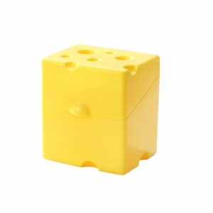 crehnil cow cheese slice holder storage container for refrigerator sliced shredded keeper containers for fridge (yellow)