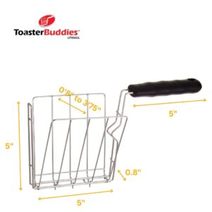 ToasterBuddies TOASTER BUDDIES, 2-Piece, Toaster basket, Sandwich Racks, 2 Slice-Toaster, Compatible with allmost all pop-up toasters, Toaster gadget, Regular, Black