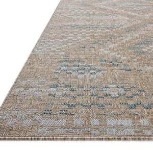 Loloi Amber Lewis x Topanga Natural/Aqua 3'-11" x 5'-11" Accent Rug