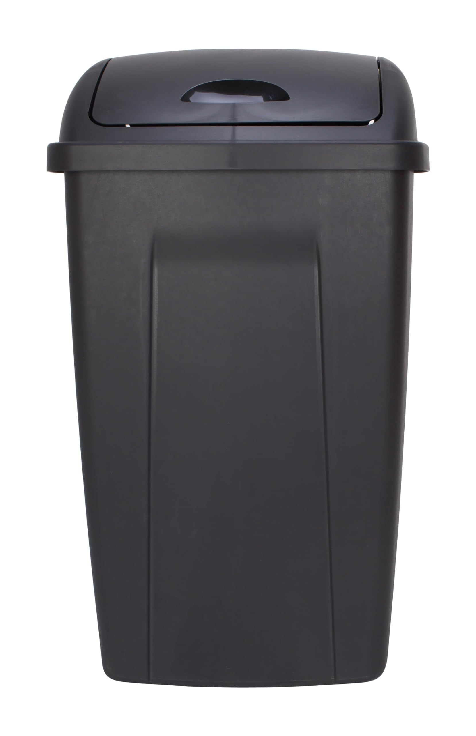 BMHSN 13 Gallon Trash Can, Plastic Swing Top Kitchen Garbage Trash Can, Black