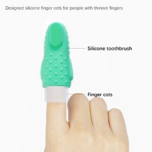 Cooncicy Pet Finger Toothbrush, Dog Tooth Brush Kit for Small Breed, Cat Toothbrush Finger, Teeth Cleaning Tool for Dogs and Cats (Green)