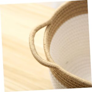 GRIRIW 1pc Khaki Fashion Design Sundries Storage Basket Desktop Cotton Rope Toy Basket