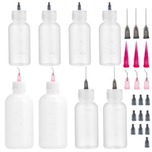 kigitik 8 pack 30ml+50ml+100ml glue squeeze bottle, precision tip applicator bottle, needle tip squeeze bottle, glue applicator bottles, for paint, quilling, craft, ink, oil