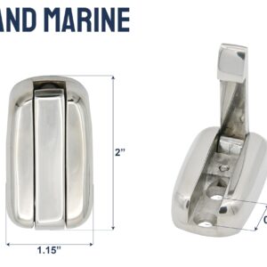 Vinland Marine 304 Stainless Steel Spring Loaded Folding Coat Hook 2" x 1.15" Retractable Wall Hook, Foldable Hooks, Boat Accessories Marine Hardware