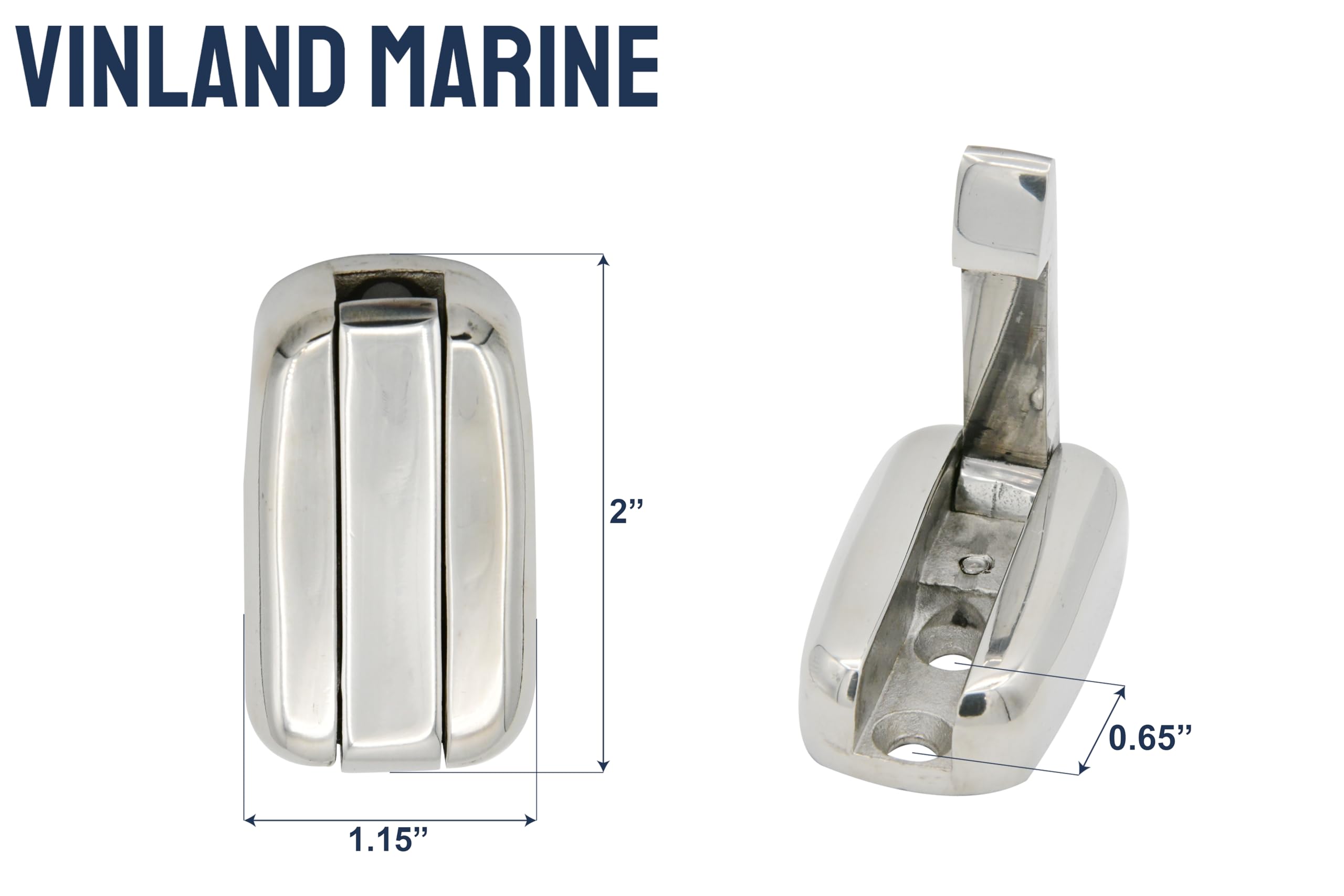 Vinland Marine 304 Stainless Steel Spring Loaded Folding Coat Hook 2" x 1.15" Retractable Wall Hook, Foldable Hooks, Boat Accessories Marine Hardware